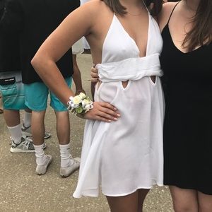 White ASOS dress with cut outs
